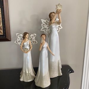 Angel with Snowflake Set of 3 or Individually$25/$35/$90